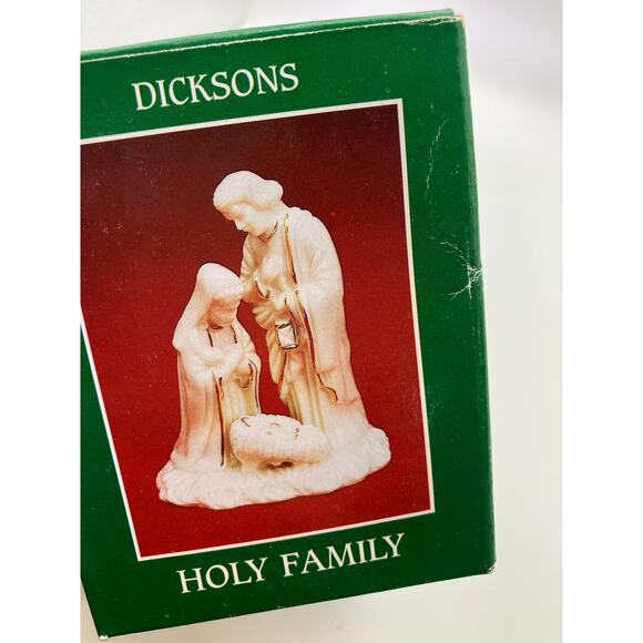 Dicksons Holy Family Nativity Galzed Porcelain Vintage Christmas Decoration - Picture 2 of 11